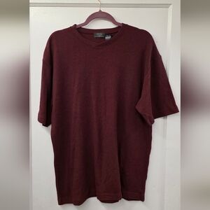 Crazy Horse Burgundy Knit Short Sleeve Top Women’s Large NWT